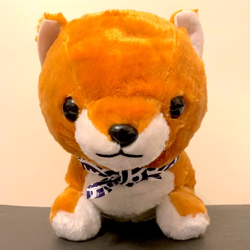 New BIG From Japan Shiba Inu Mameshiba Sankyoudai Plush wearing Japanese Bandana